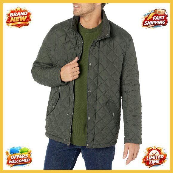 Men's Quilted Stand Collar Jacket Classic Retro Chic Outerwear Staple